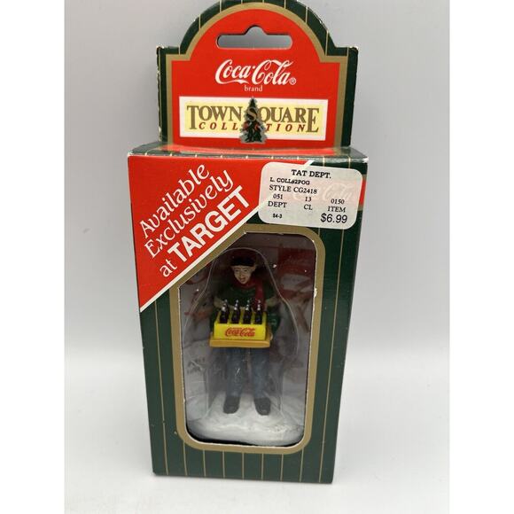 1996 Coca-Cola Town Square Collection Village Figure Pizza Delivery Man CG2418 - Picture 1 of 4